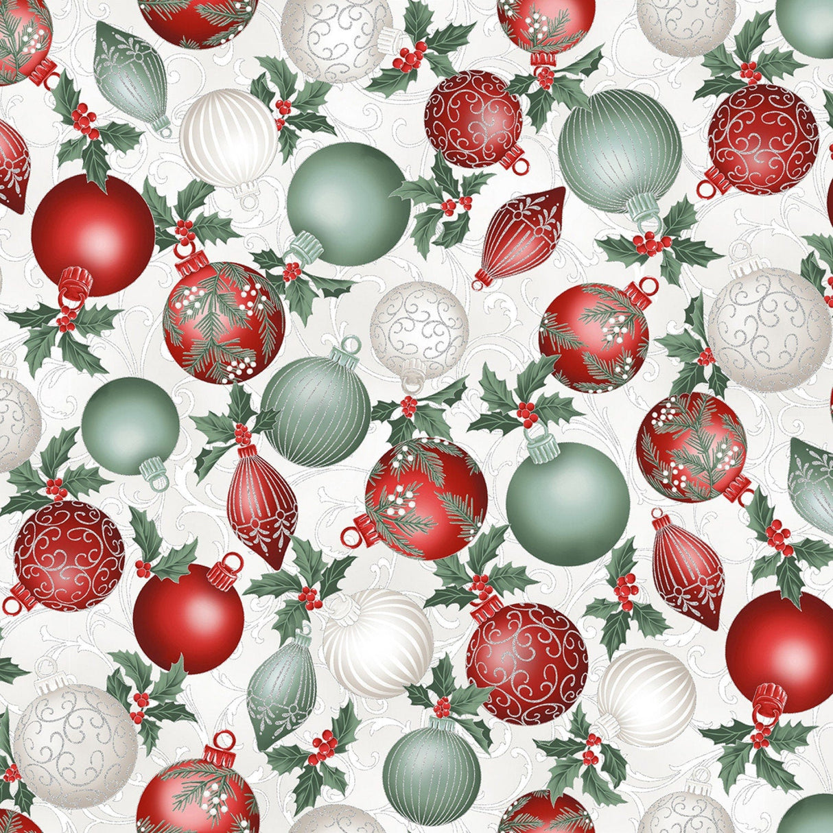 Quilting Cotton Christmas Splendor Holiday Winter Cherry Hoffman Fabrics