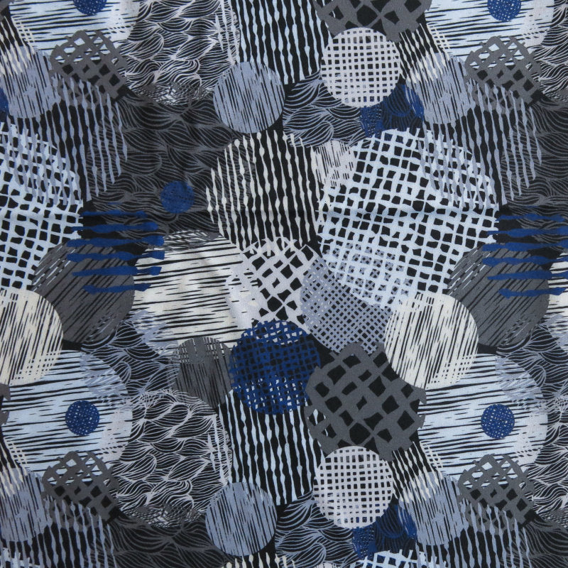 Stretch Woven Boardshort Fabric Circle Patterns Flow UPF 50+