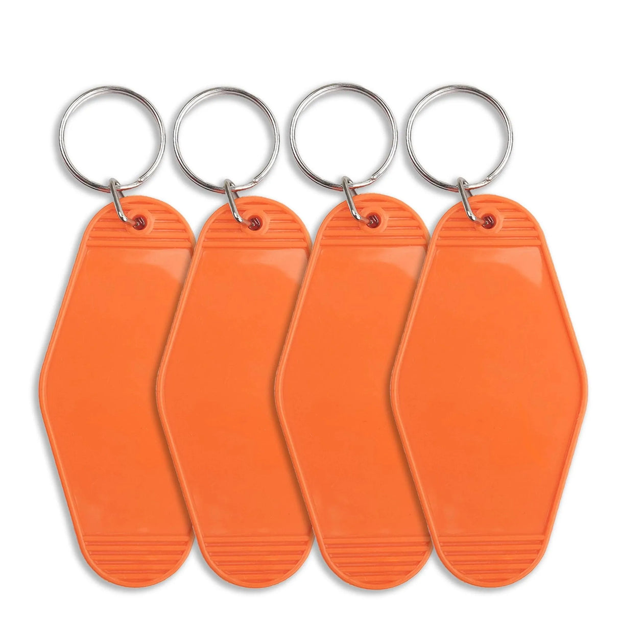 Retro Motel Keychain with Silver Ring - Citrus Orange (4 per Set)
