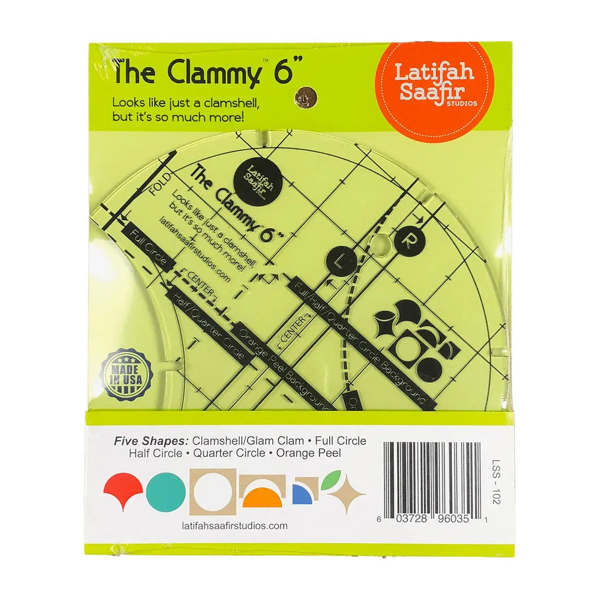 6in Clammy Quilting Ruler Template
