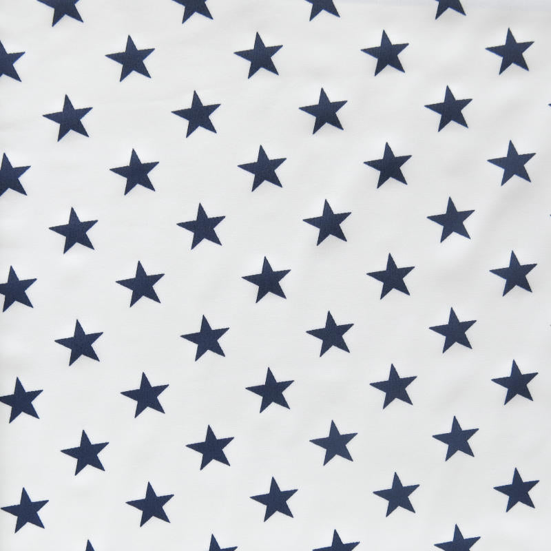 Swim Knit Poly Spandex Stars on White