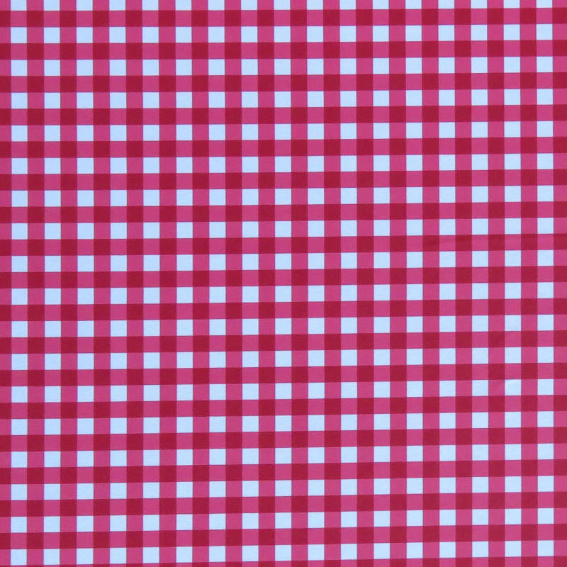 Swim Knit Poly Spandex Classic Red Gingham