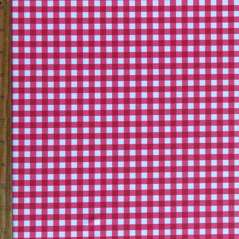 Swim Knit Poly Spandex Classic Red Gingham