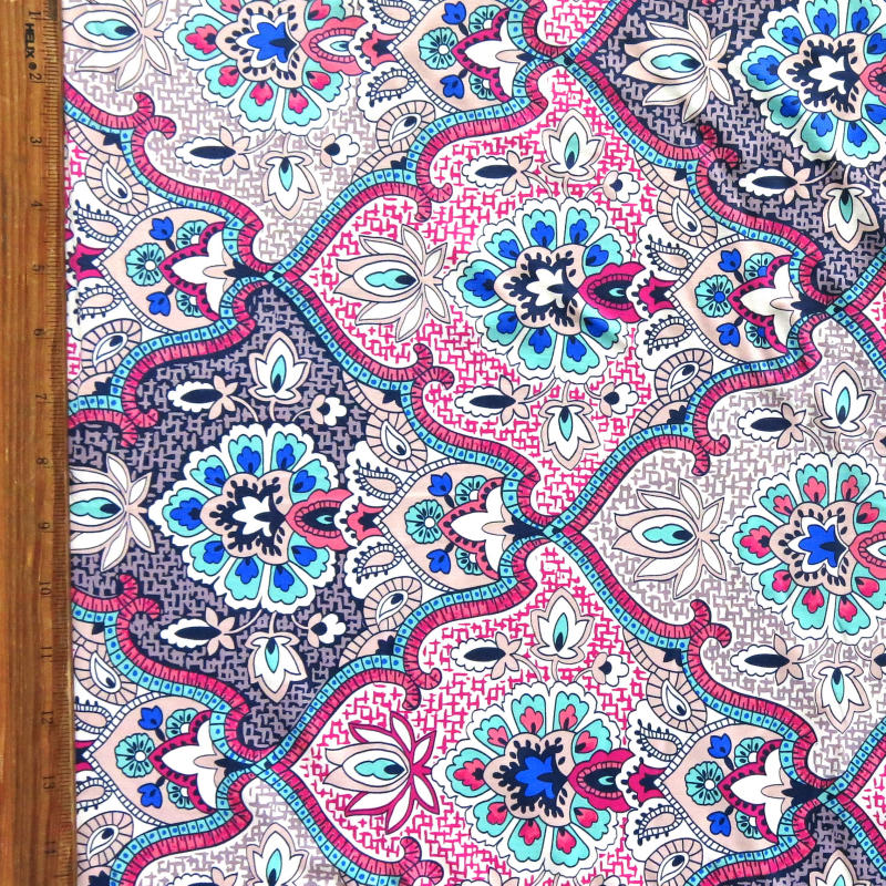 Swim Knit Nylon Spandex Paisley Print 4-Way Stretch