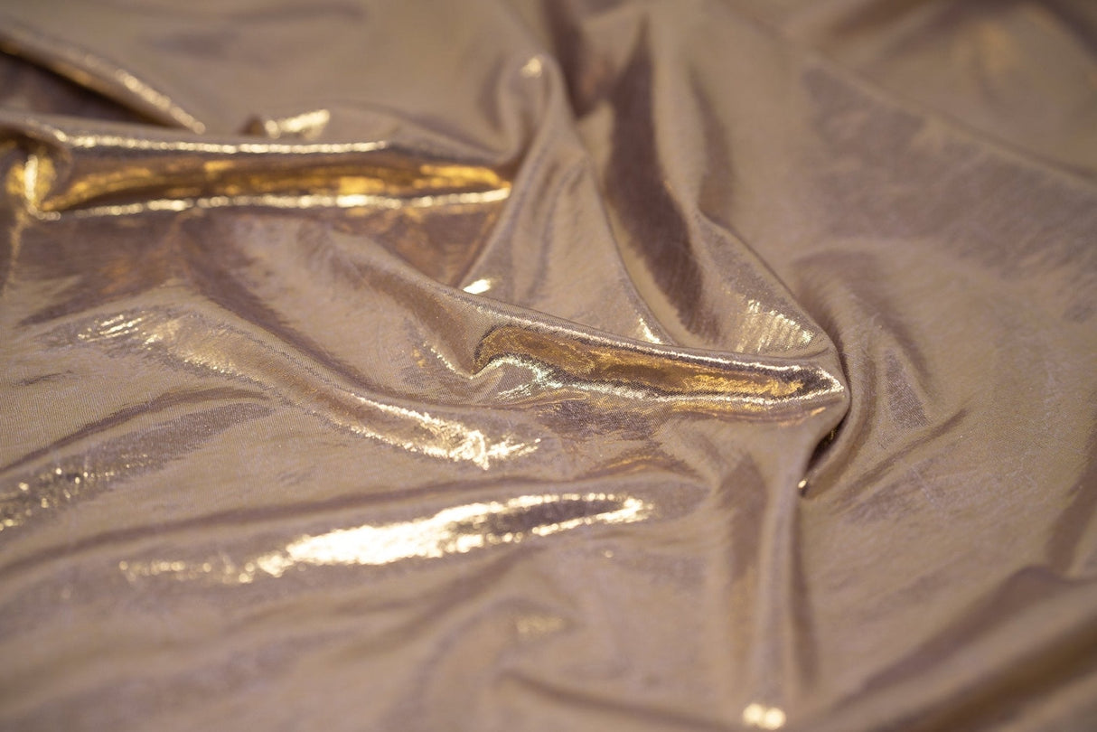 Claudette Creased Foiled Spandex Fabric - Creased Foil, 54" Width (1 Yard)