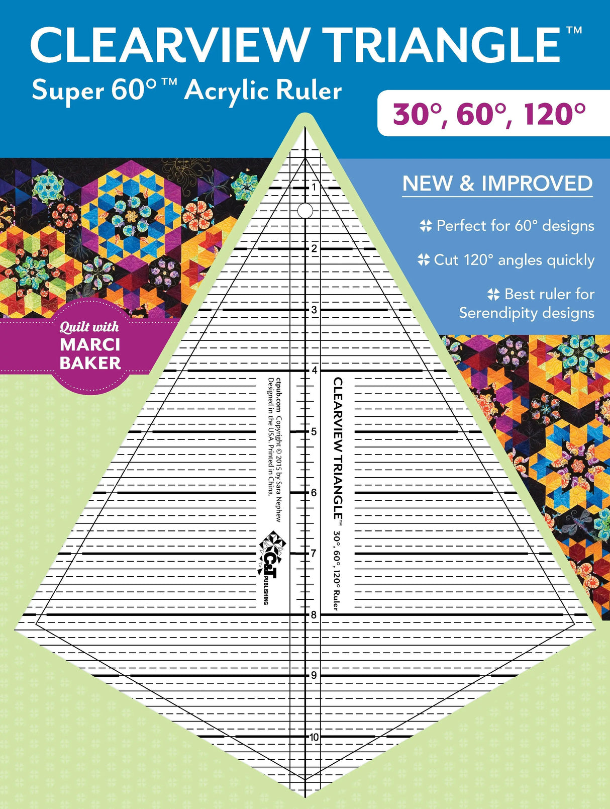 Clearview Triangle Super 60 Quilting Ruler 11in