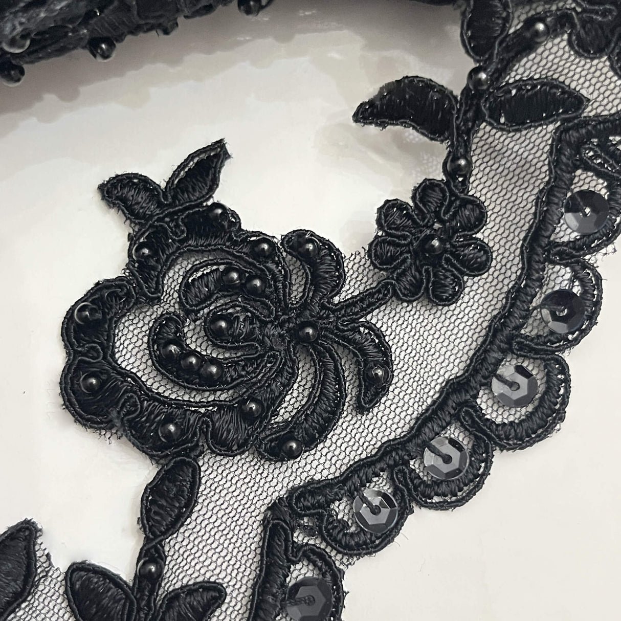 Beaded Corded Lace Trim