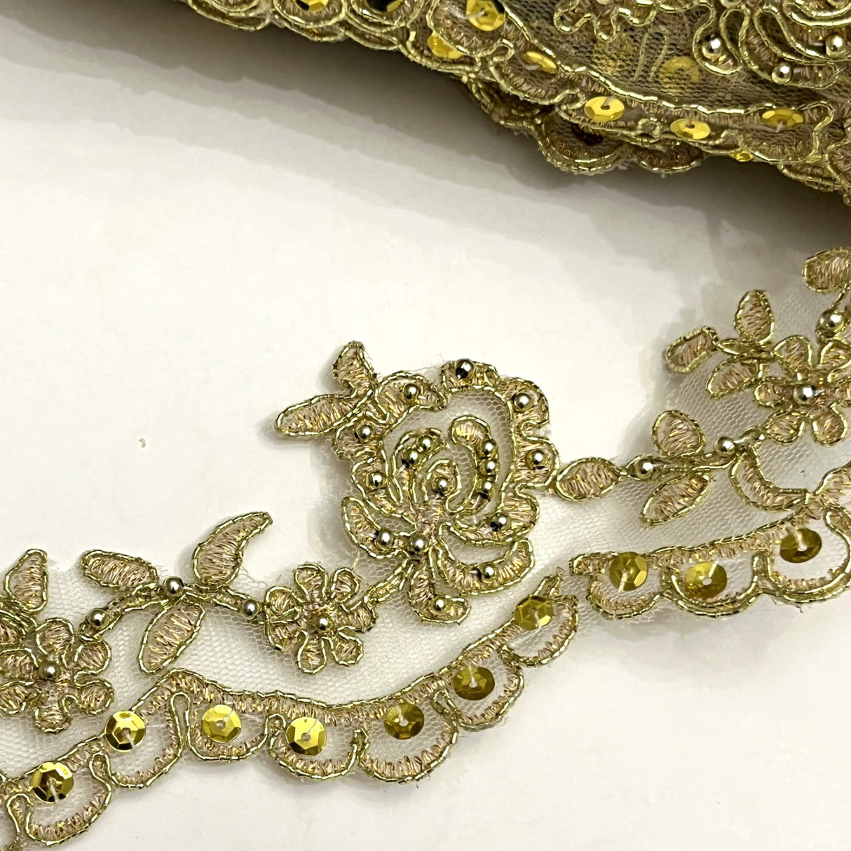 Beaded Corded Lace Trim