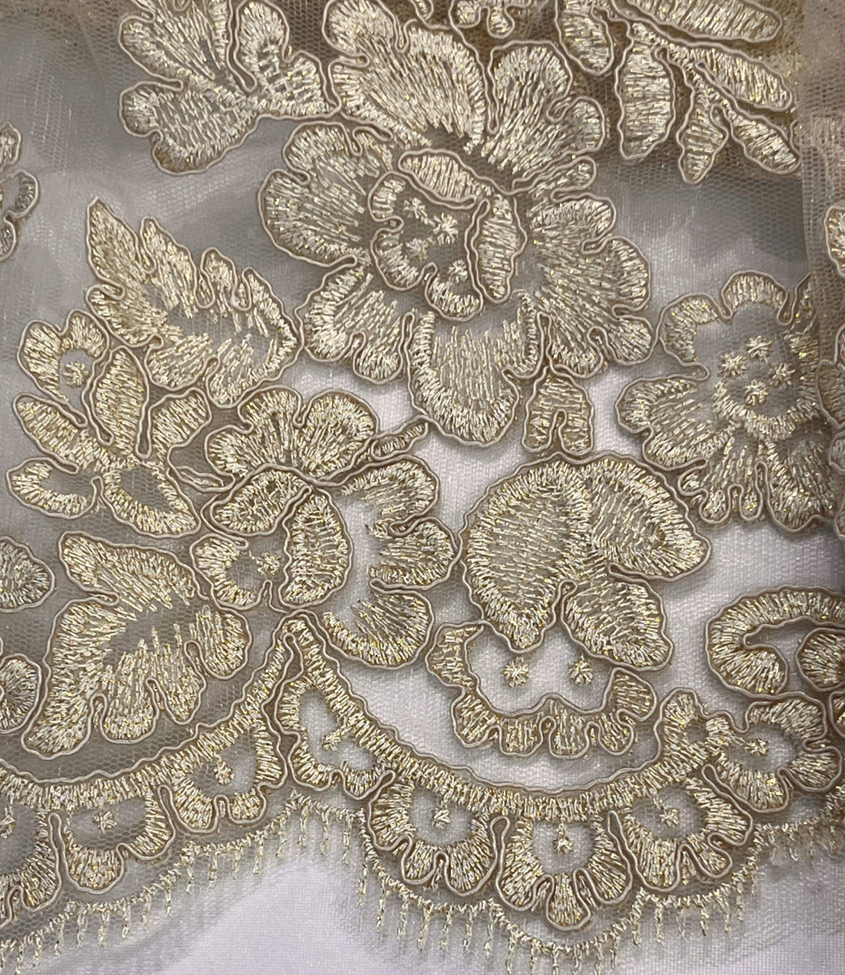 Corded Bridal Lace Embroidered Net Mesh