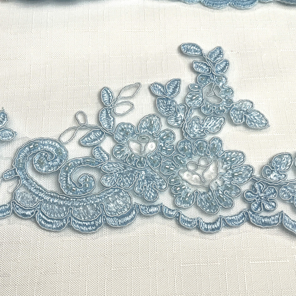 Beaded Corded Lace Trimming 4"