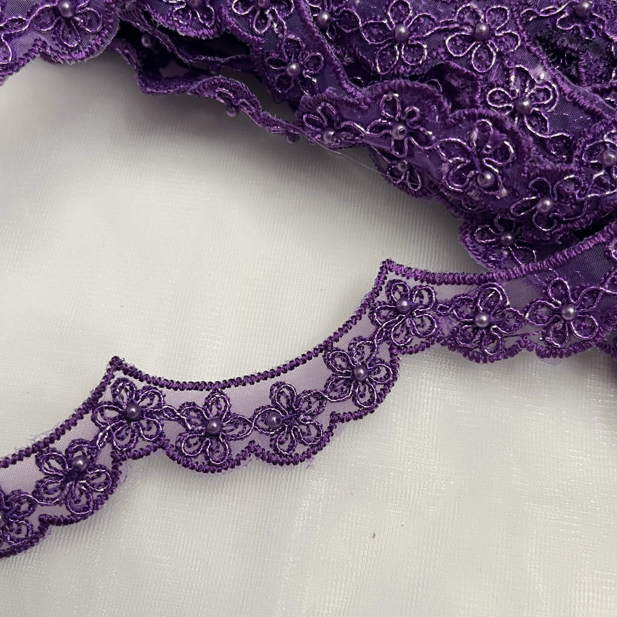 Beaded Corded Lace Trim