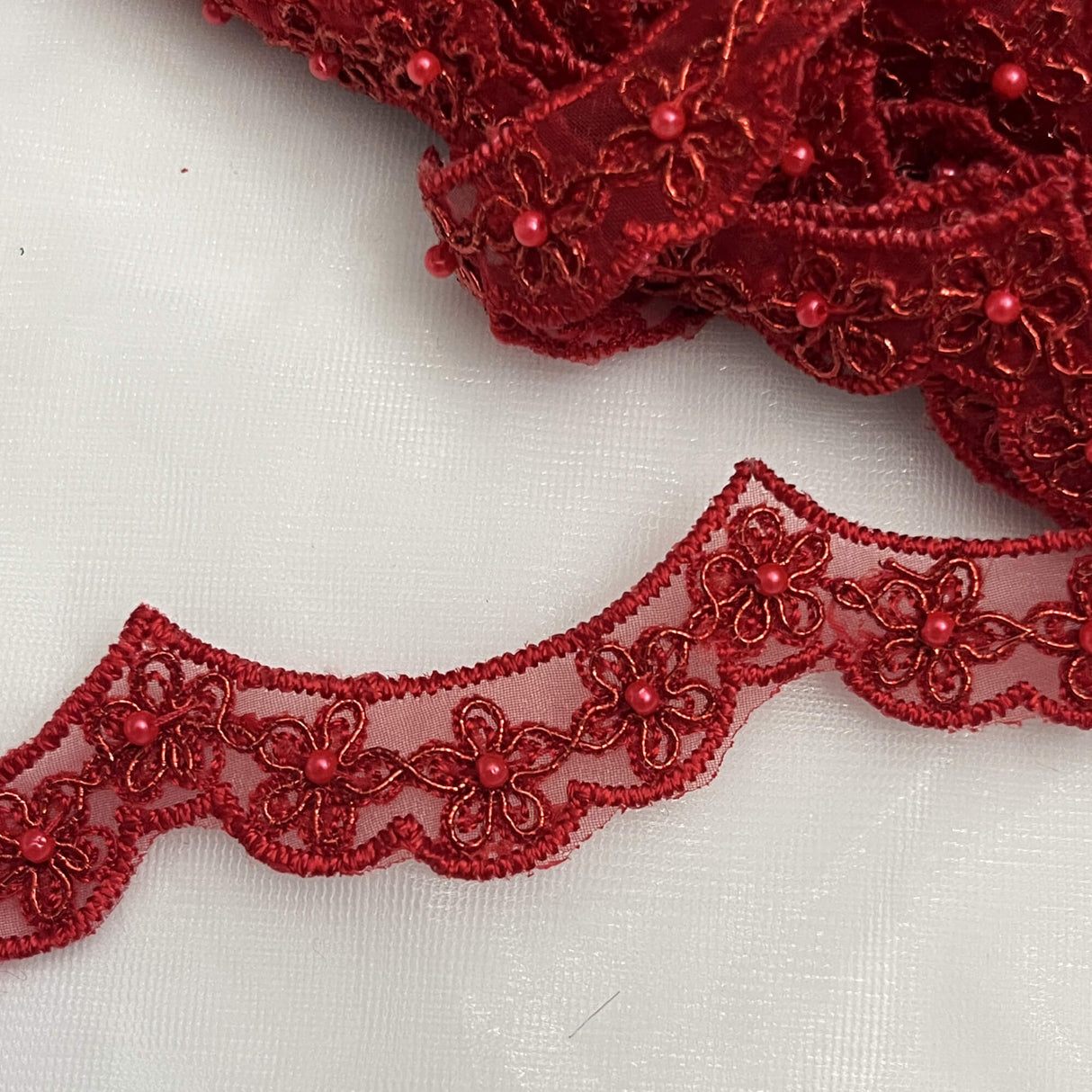 Beaded Corded Lace Trim