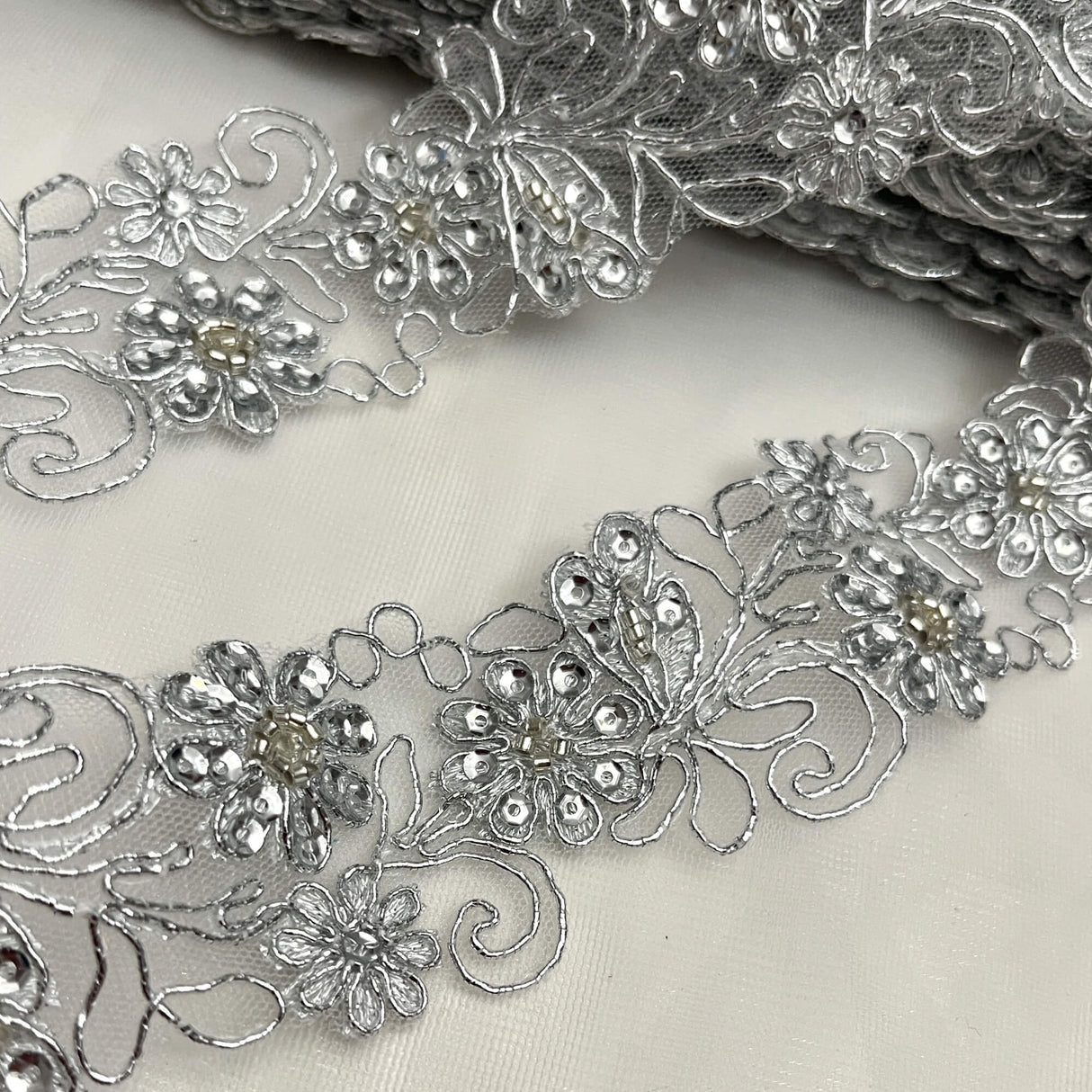 Beaded Corded Lace Trim