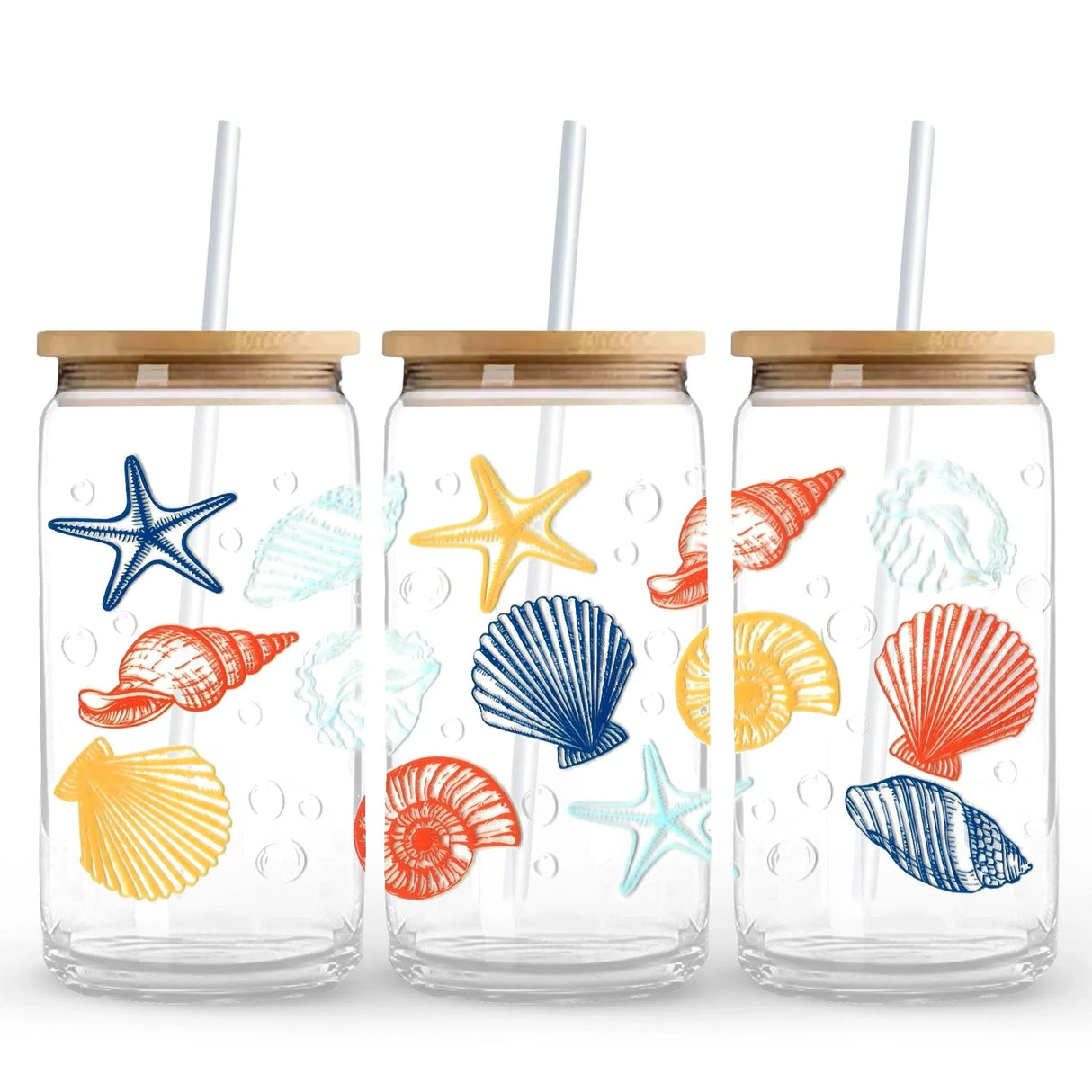 UV DTF Wrap - Coastal Shells (9.7" x4.3")