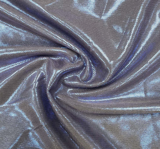 1 yard Lilac or Blue Computer Foil Fabric, 100% Polyester, 44/45” Wide, Lightweight & Shiny Apparel Fabric