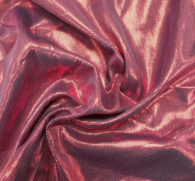 Computer Foil Polyester Fabric - Lilac/Red, 44/45" Width