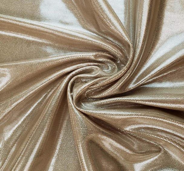 1 Yard Lightweight Computer Foil Fabric Lt Brown, 100% Polyester, 44/45" Width for Apparel & Décor