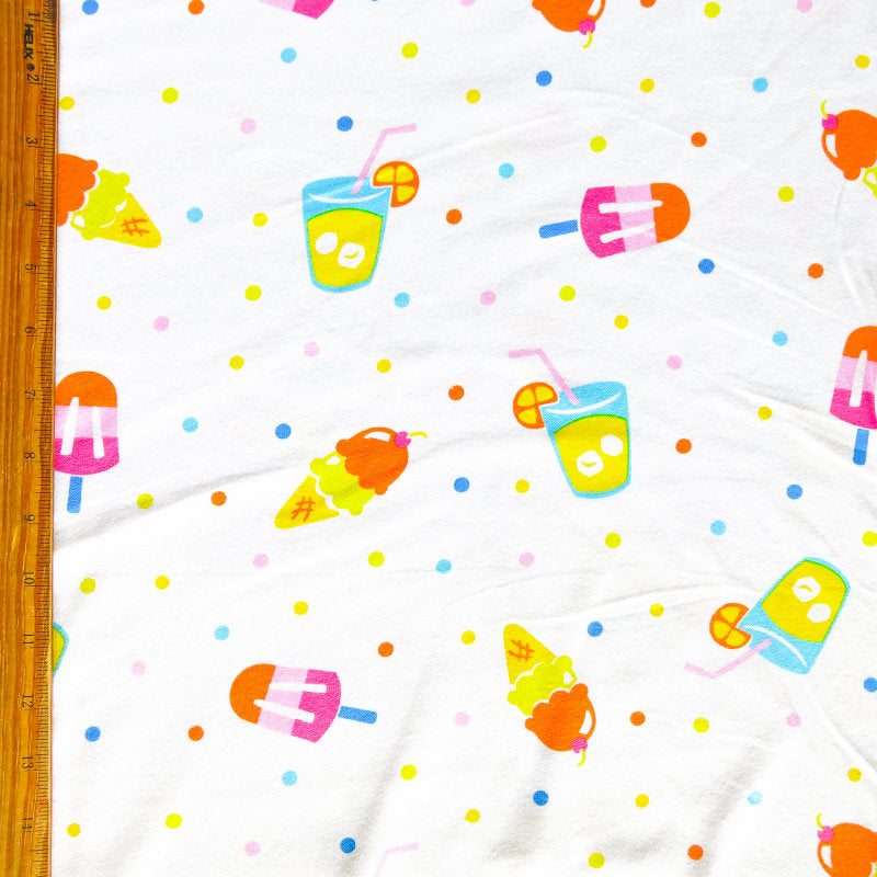 Cotton Knit Cool Treats and Polka Dots Fabric