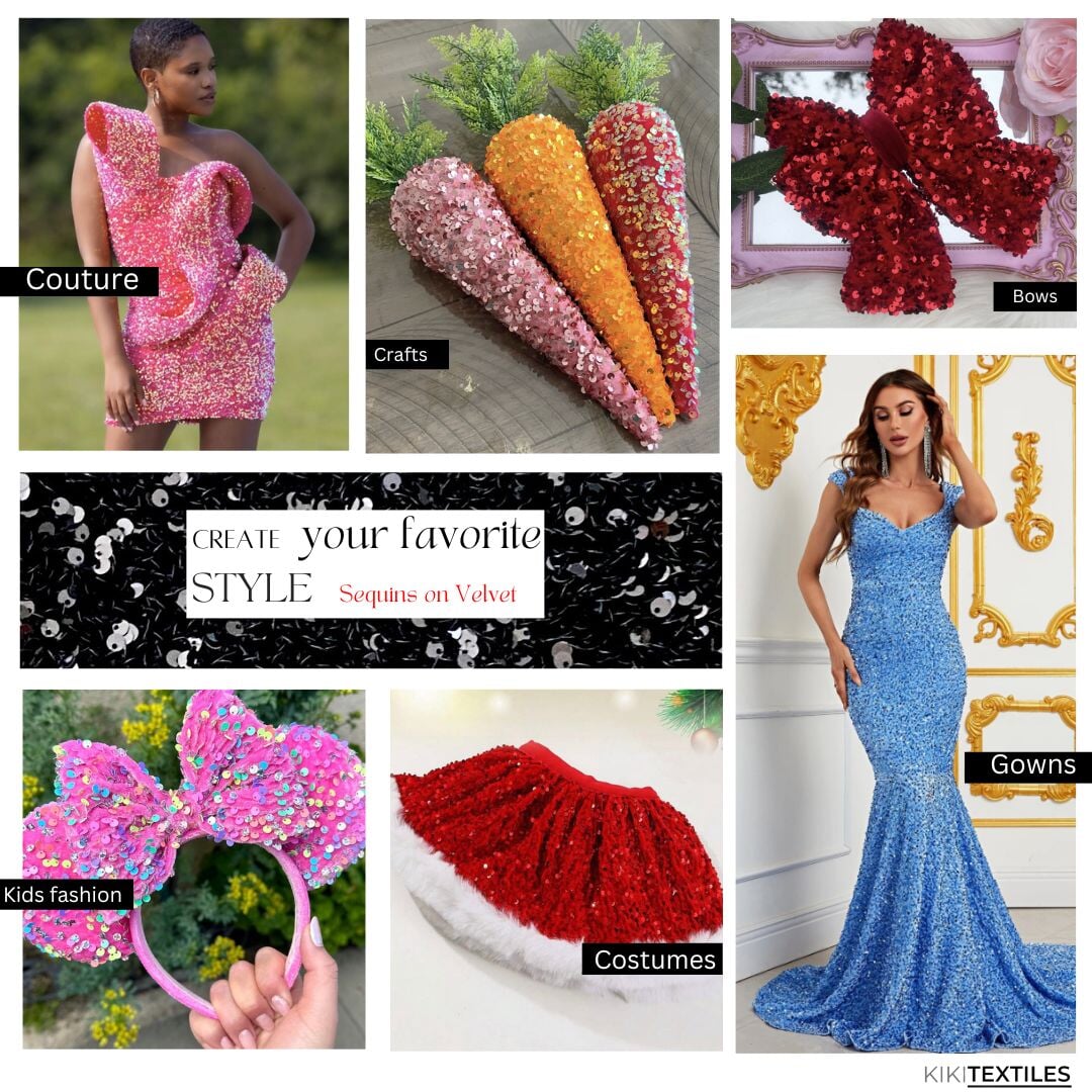 Stretch Sequin on Velvet Multicolor