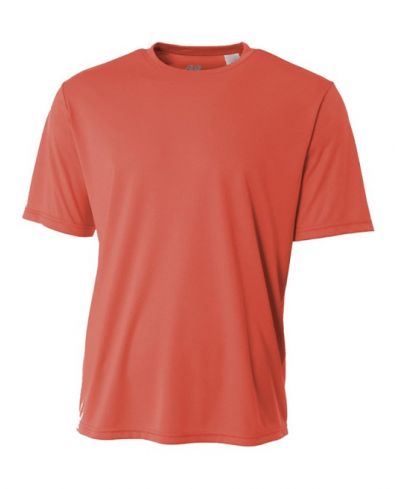 A4 NB3142 Youth Cooling Performance Crew Micro Poly Interlock Fabric - Coral, 4.0 Ounce, 44+ UPF (1 Piece)