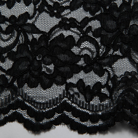 1 Yard Corded Raschel Lace Fabric with Elegant Floral Pattern, 52/54" Wide