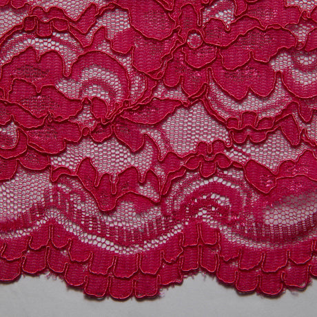 1 Yard Corded Raschel Lace Fabric with Elegant Floral Pattern, 52/54" Wide