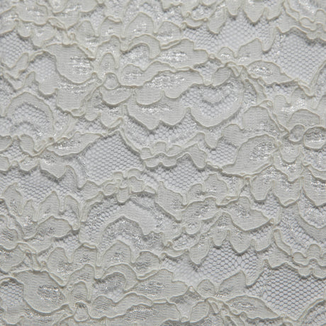 1 Yard Corded Raschel Lace Fabric with Elegant Floral Pattern, 52/54" Wide