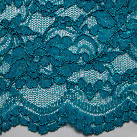 1 Yard Corded Raschel Lace Fabric with Elegant Floral Pattern, 52/54" Wide