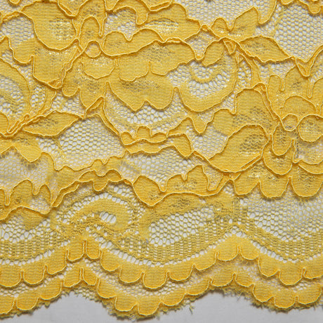 1 Yard Corded Raschel Lace Fabric with Elegant Floral Pattern, 52/54" Wide