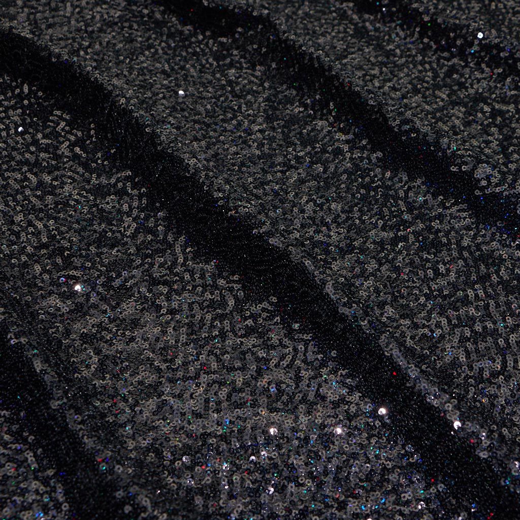 Cosmic GLOW Nylon Spandex Sequin Fabric - Embroidered Holographic Micro Sequins, 51/52" Width, 4-Way Stretch (1 Yard)