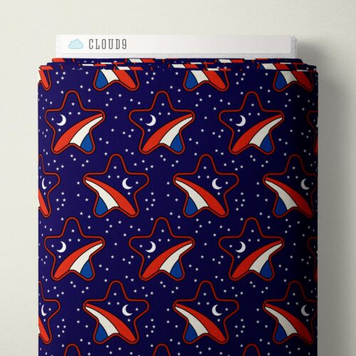 Cotton Print Cosmic Stars Pop Stars Fabric 44/45"