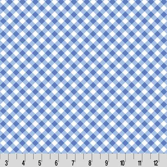 Quilting Cuddle Fabric Cottage Rose Lane Gingham Blue Bonnet