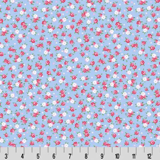 Quilting Cuddle Fabric Blue Bonnet Ditsy Floral 43/44"
