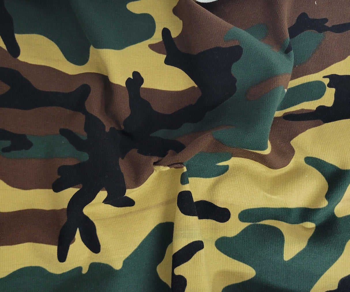 Rib Knit Cotton Spandex Camouflage Print