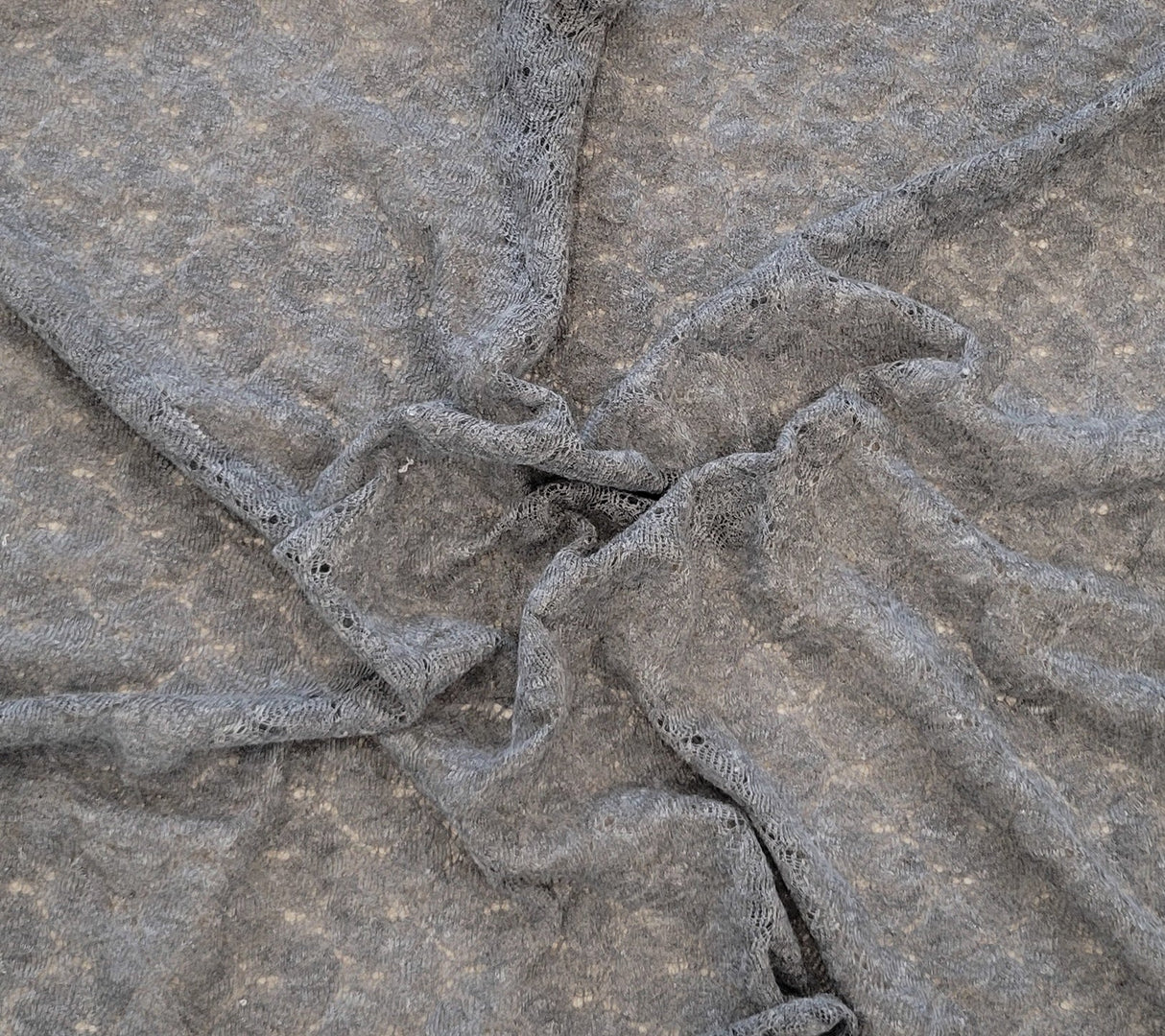 Crochet Lace Gray Cotton Knit