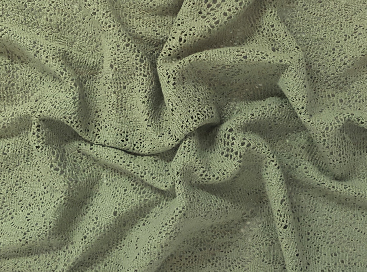 Cotton Crochet Knit Lace Sage