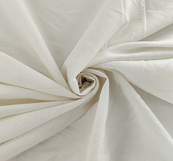 1 Yard Solid Cream Cotton Lawn Fabric Lightweight Soft Apparel Material 57/58" Wide