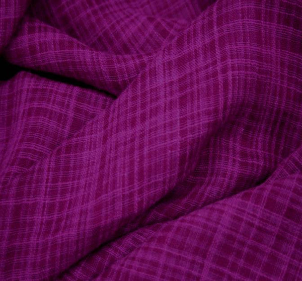 1 Yard Cotton Rayon Slub Fabric Purple Color Textured Weave 55/56" Width Apparel Fabric