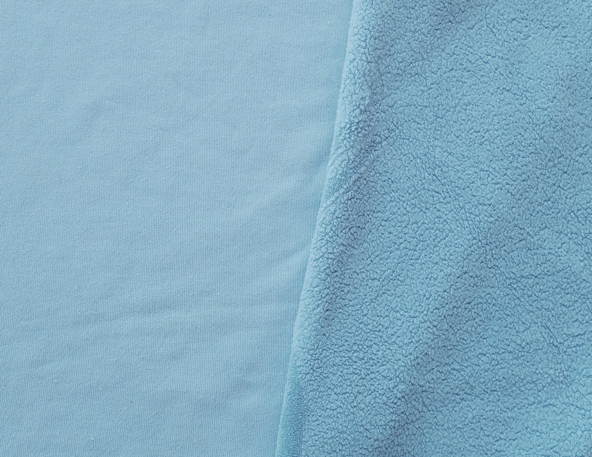 Cotton Sherpa Fleece Baby Blue