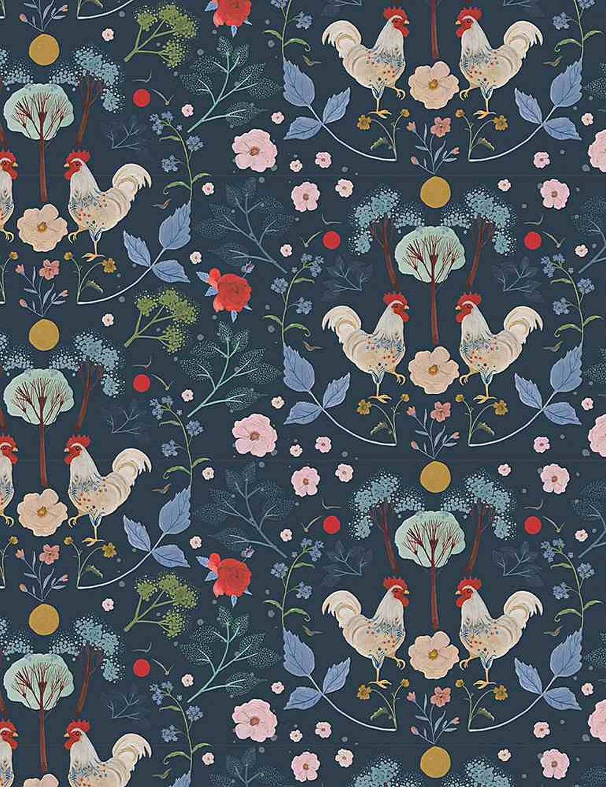 Quilting Cotton Country Roosters Timeless Treasures
