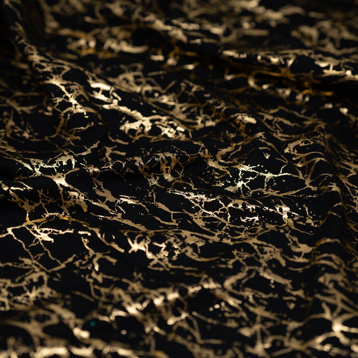 Cracked Foil Printed Microflex Nylon Spandex Fabric - Cracked Foil Print, 54" Width, 305 GSM (1 Yard)