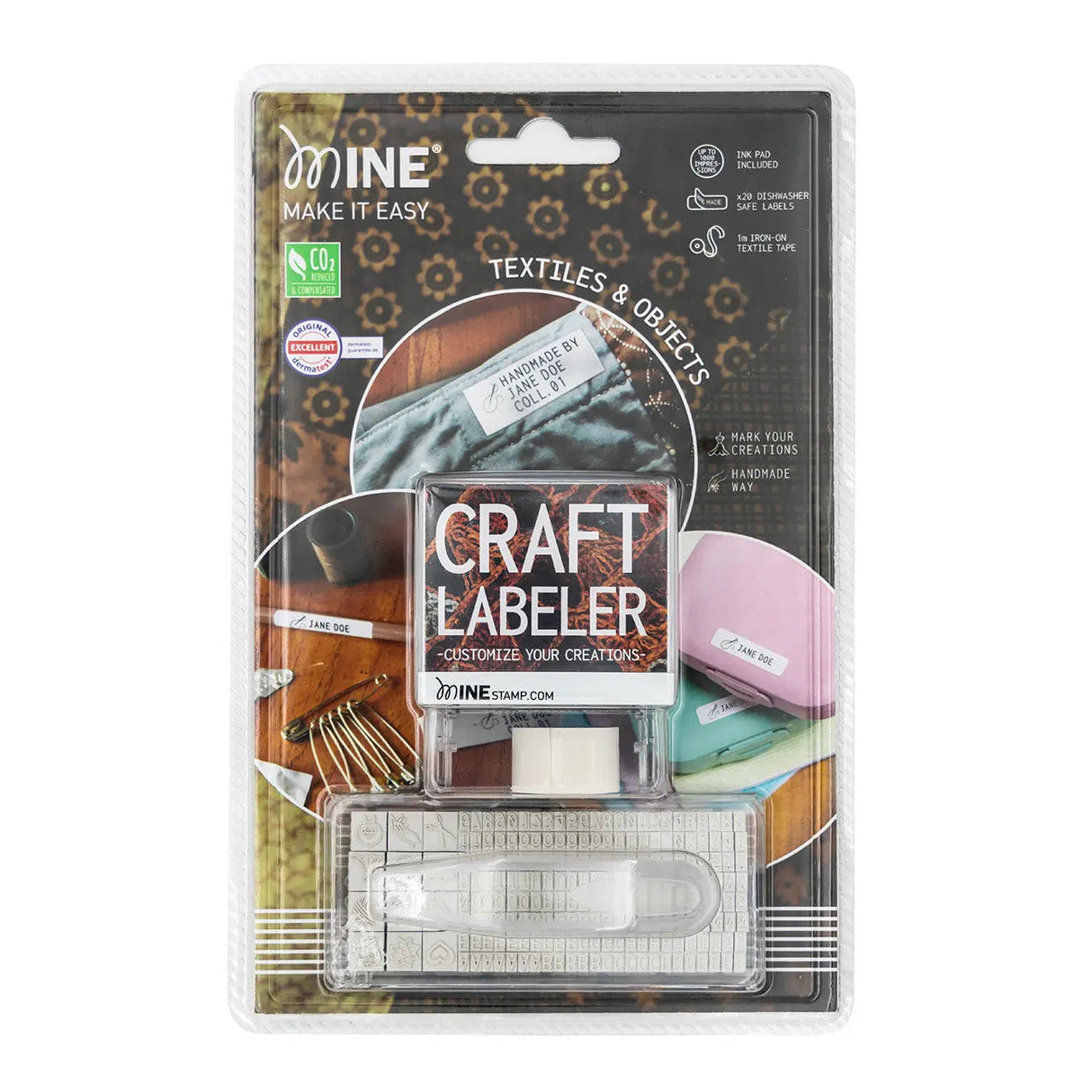 Textile Ink Craft Labeler Stamp Kit