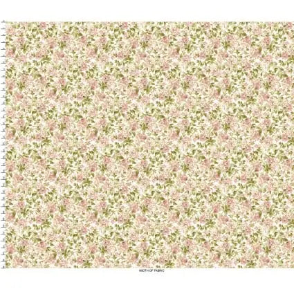 Cotton Fabric Cream Traveling Phlox 43/44"