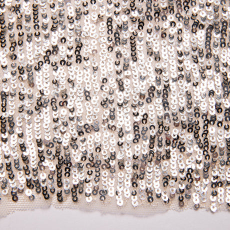 1 Yard Sparkling Embroidered Tulle Lace Fabric with Sequins 46/48" Wide