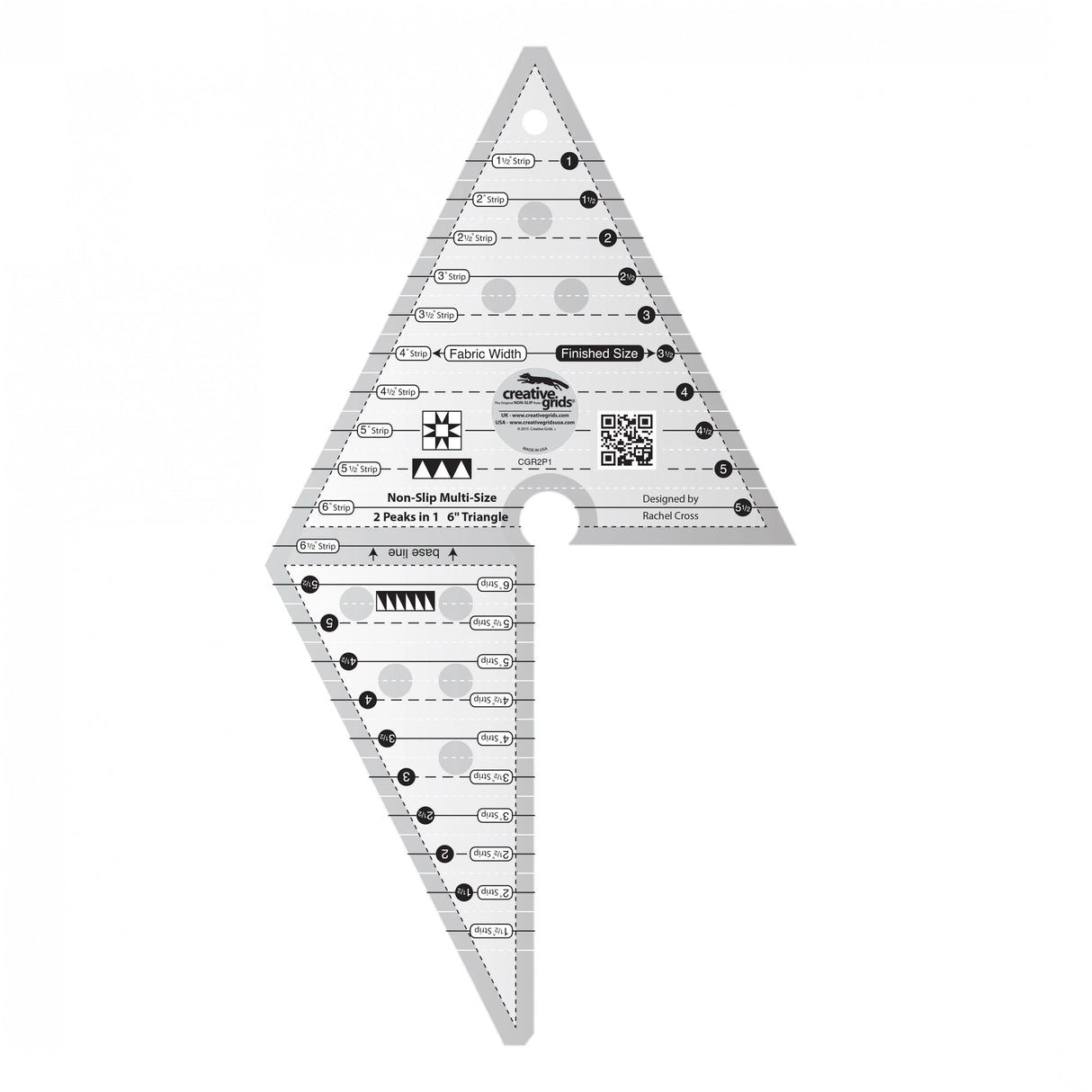 Quilt Ruler Triangle 2 Peaks in 1