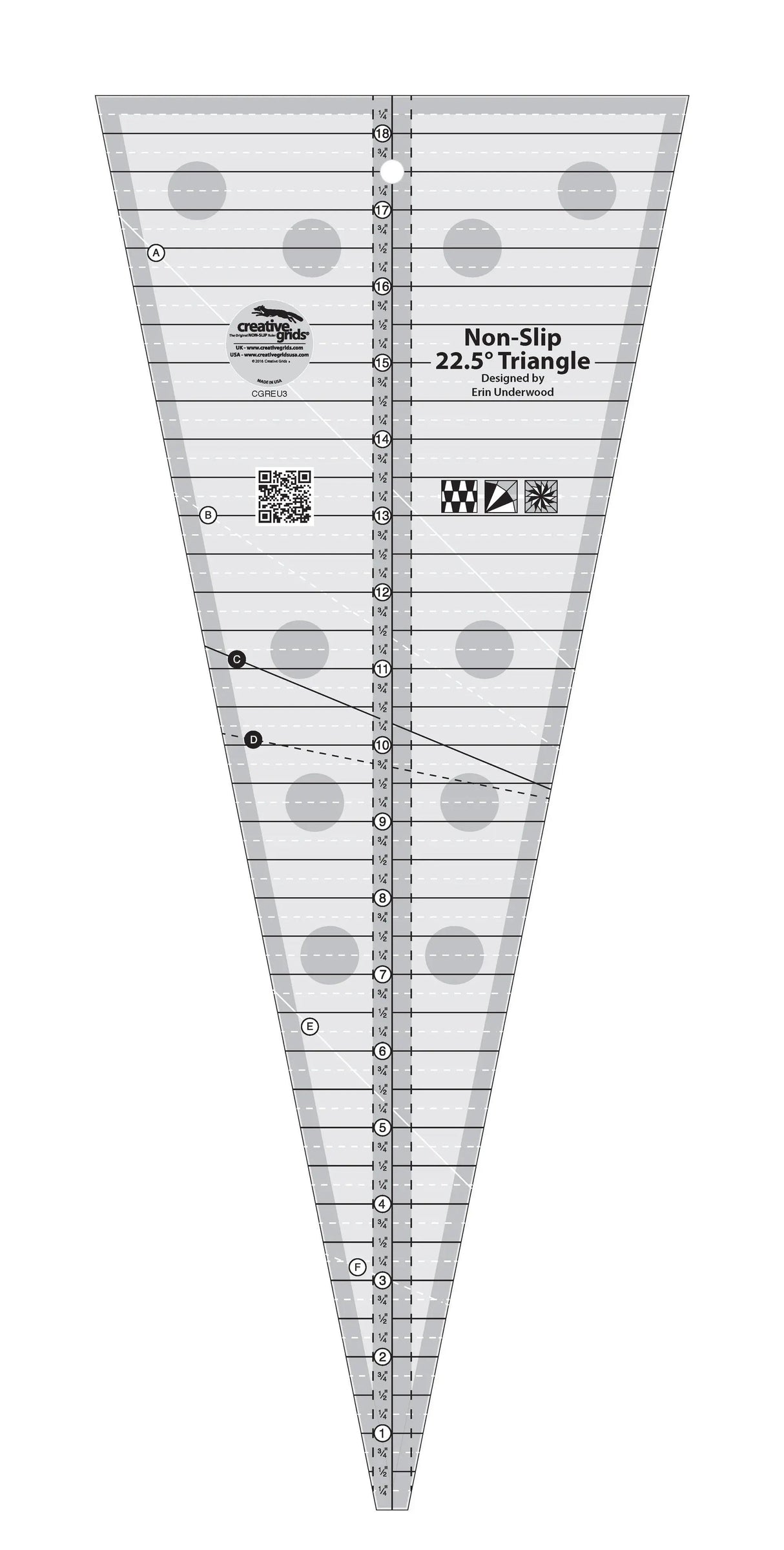Quilt Ruler 22.5 Degree Triangle Creative Grids