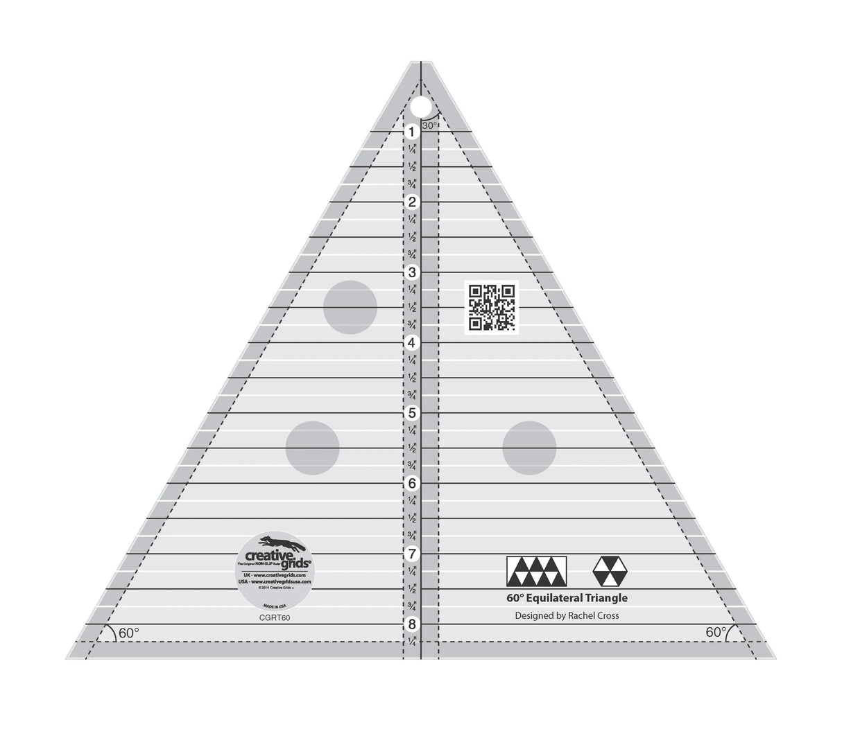 Quilt Ruler 60 Degree Triangle 8-1/2in