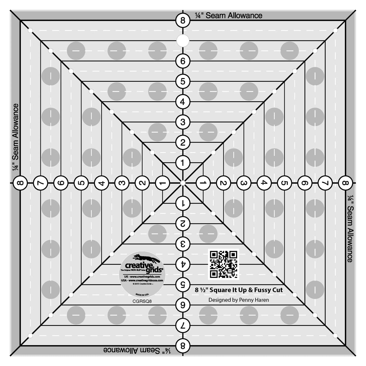 Quilt Ruler 8-1/2in Square It Up Fussy Cut