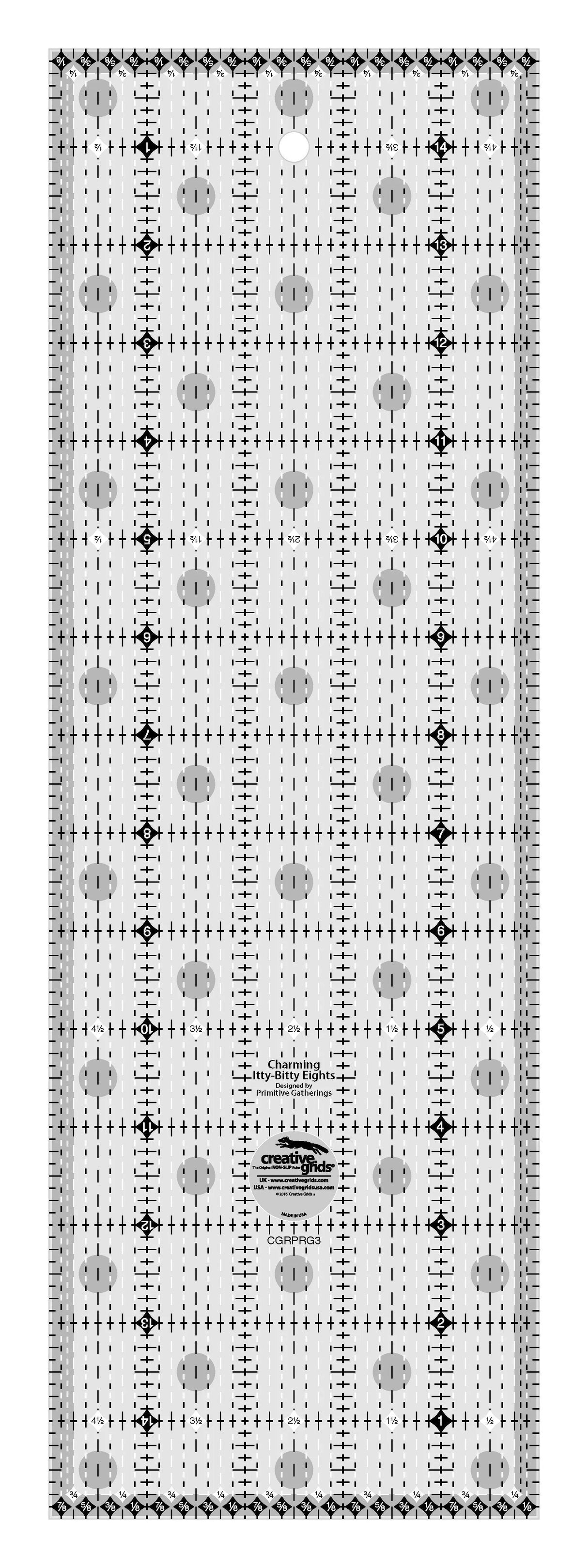 Quilt Ruler 5in x 15in Creative Grids Charming Itty-Bitty Eights