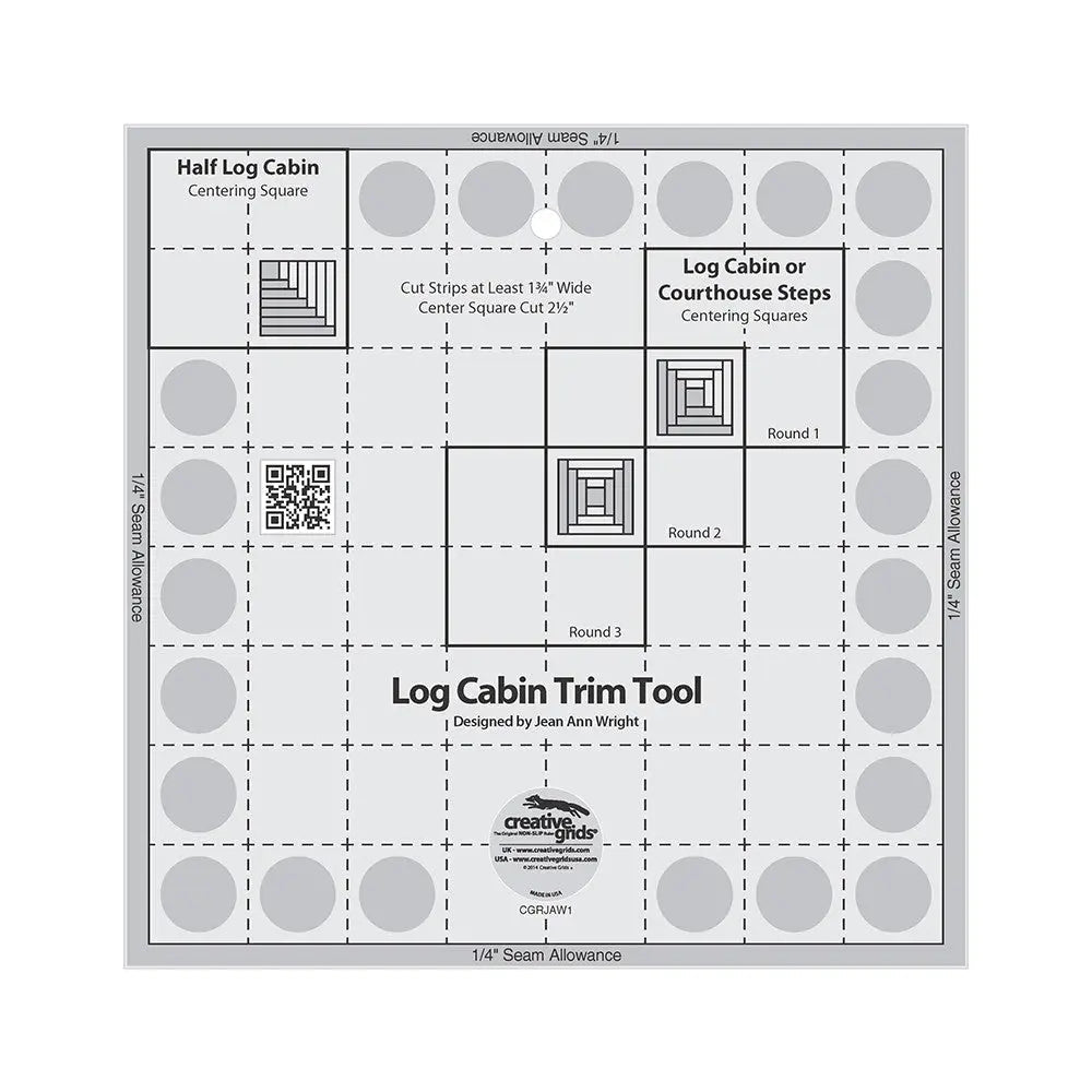 Quilt Ruler Log Cabin Trim Tool for 8in Finished Blocks